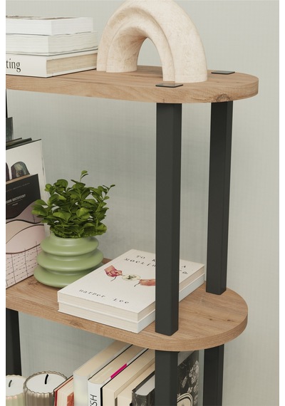 Soft 3 Katlı Modern Kitaplık Dekoratif Çok Amaçlı Kitaplık Ve Organizer Çok Raflı Düzenleyici - Meşe Meşe Soft 3 Katlı Modern Kitaplık Dekoratif Çok Amaçlı Kitaplık Ve Organizer Çok Raflı Düzenleyici - Meşe Meşe