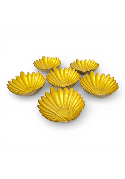Sudedi Home Gold Kase Takımı 6 Lı Set Cam Sunum Ve İkram Kaseleri Gold
