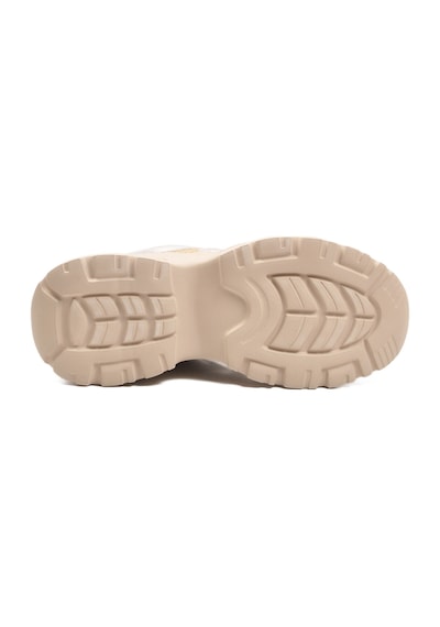 Bej Bağcıklı Kalın Taban Hafif Kadın Sneaker 2318 G Bej