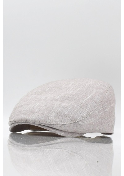 Külah Erkek Düz Pamuklu Koyu Bej Flat Cap Kasket