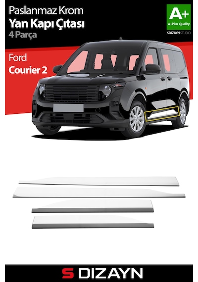 S-dizayn Ford Courier Krom Yan Kapı Çıtası 4 Prç. 2023 Üzeri A+ Kalite