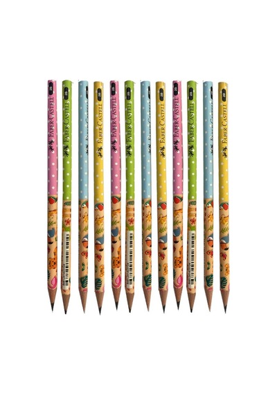 Sevimli Dostlar Yuvarlak Kurşun Kalem 12 Adet 1 Paket Faber Kurşun Kalem 2b Siyah Kurşun Kalem Sevim Çok Renkli