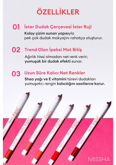 Missha Silky Lasting Lip Pencil İpeksi Dokuda Kalıcı Dudak Kalemi Lost Girl