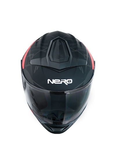 Gp Nero Mks004-Mba3r Güneş Vizörlü Şeffaf Çene Açılır Motosiklet Kaskı Siyah Kırmızı