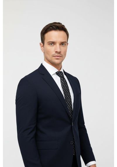 İgs Erkek Lacivert Slim Fit Dar Kalıp Klasik Takım Elbise-23993