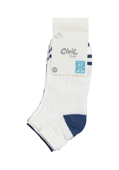 Civil Boys Soft Basic 3'lü 2-12 Yaş Erkek Çocuk Patik Çorap Standart