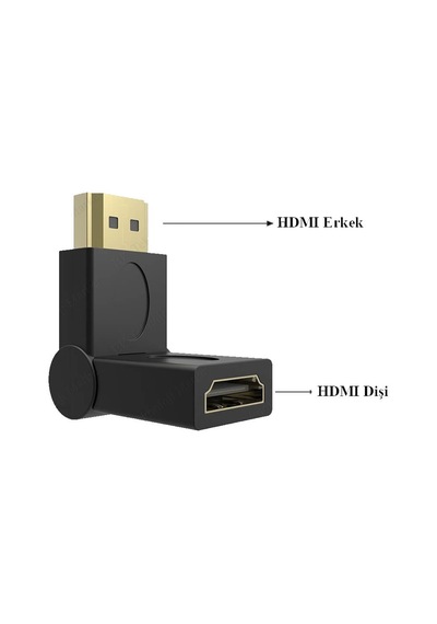 Hdmi Uzatma - Hdmi 90 180 270 Derece Dirsek Oynar Başlıklı Dişi Erkek 4k 3d