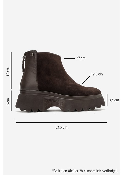Luvi Shoes Nolda Kahverengi Süet Hakiki Deri Arkadan Fermuarlı Kalın Tabanlı Kadın Bot Luvi Shoes Nolda Kahverengi Süet Hakiki Deri Arkadan Fermuarlı Kalın Tabanlı Kadın Bot