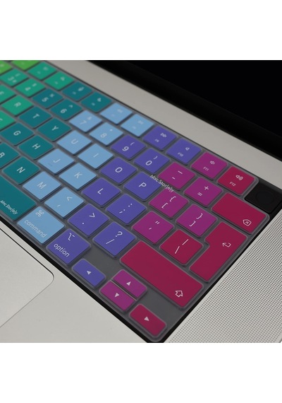 Macbook M1-m2-m3 Air Pro Klavye Koruyucu Uk-eu İngilizce Touchıd'li A2681 A3113 A2941 A3114 A2442 A2779 A2992 A2918 A2485 A2780 A2991 İle Uyumlu Dazzle Pembe Yeşil