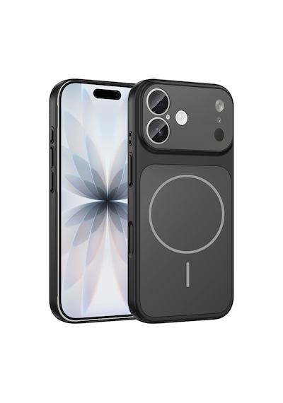 İphone 16 Uyumlu İphone 17 Pro Görünümlü Magsafe Özellikli Dönüşüm Kılıfı Formen Kapak Siyah