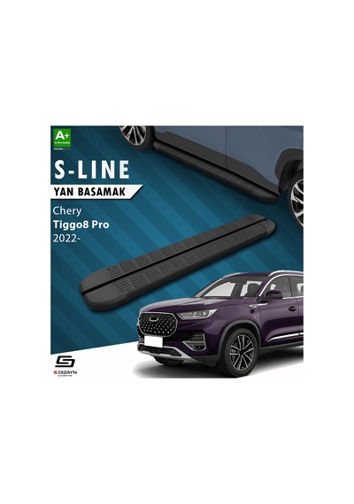 S-dizayn Chery Tiggo8 Pro S-line Siyah Yan Basamak 183 Cm 2022 Üz