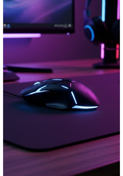 Işıklı Kablolu Oyuncu Mouse Ergonomik Gaming Mouse Siyah Led Işıklı Fare Oyuncu Ofis Mouse Diğer