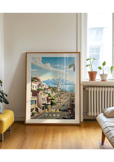 Çerçevesiz Poster Tropikal Lima Sokakları Dekoratif