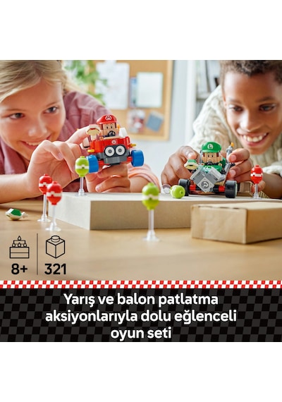 LEGO® Super Mario™: Mario Kart™ – Baby Mario ile Baby Luigi 72034 - 8 Yaş ve Üzeri Çocuklar için Koleksiyonluk Oyuncak Yapım Seti (321P) LEGO® Super Mario™: Mario Kart™ – Baby Mario ile Baby Luigi 72034 - 8 Yaş ve Üzeri Çocuklar için Koleksiyonluk Oyuncak Yapım Seti (321P)