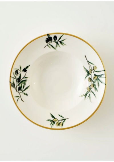 Bella Maison Olive Porselen Makarna Tabağı Yeşil 27 Cm Yeşil