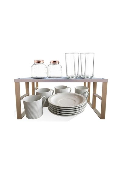 2 Adet Dolap Içi Düzenleyici Raf Metal Tabak Bardak Rafı Metal 35 X 50 Beyaz Diğer