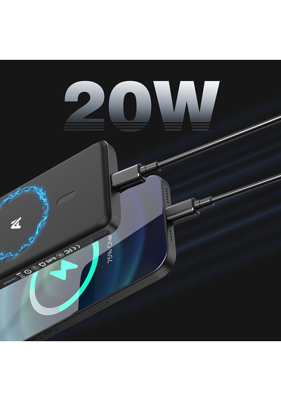 Lenyes Pw1008d Pd 20w Led Ekranlı Yapay Zeka Destekli İnce Wireless Powerbank 15w 10.000mah Siyah Siyah