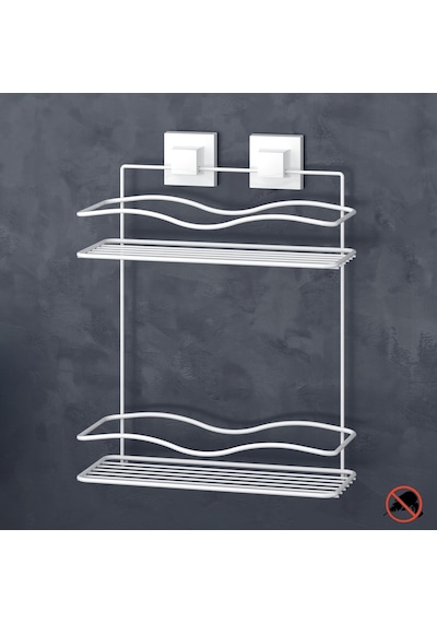 Teknotel Easyfıx Yapıskanlı 2 Katlı Mutfak Rafı Beyaz Ef042