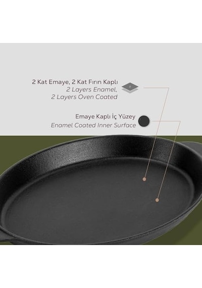 Fajita Tavası 18x24 Kulplu Oval Genel