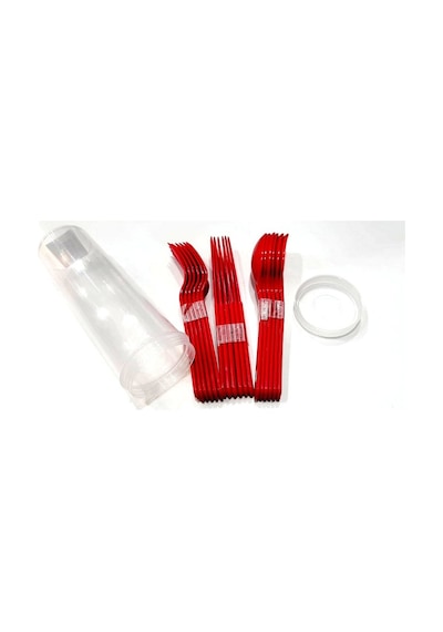 18 Parça Kutulu Plastik Piknik Çatal+Bck+Kaşık Set Çok Renkli