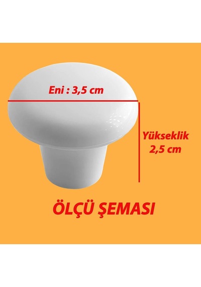 Glaswen 8 Adet Sert Plastik Mantar Düğme Kulp Beyaz Dolap Mobilya Mutfak Dolabı Çekmece Kapak Kulpu Kulbu Diğer