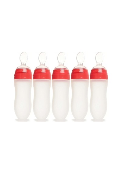 Bebedor Silikon Kaşıklı Biberon 120ml +6 Ay Şeffaf Kod:7509 5 Lü