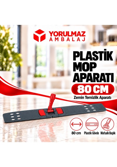 80 Cm Plastik Mop Aparatı Nemli Mop Tutucu Dayanıklı Paspas Aparatı