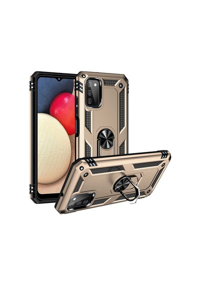 Zore Galaxy Uyumlu A03s Kılıf Vega Kapak - Gold Gold