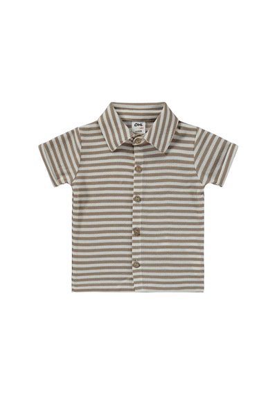Civil Baby Çizgili 6-18 Ay Takım - Kahverengi