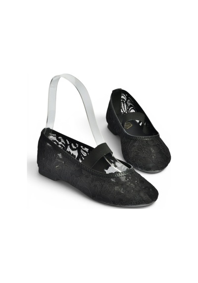 Fox Shoes Y726924306 Siyah Dantel Kadın Babet