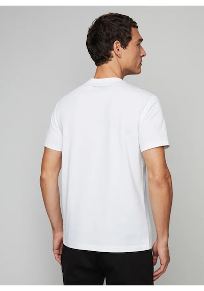 Hackett Beyaz Erkek Pamuklu T-shirt Hm500783
