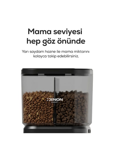 Xenon Smart Akıllı Mama Kabı Çift Hazneli, Bağımsız Kontrol, Wifi, Çelik Kase, Yükseltilmiş Tasarım X8615 3976,14