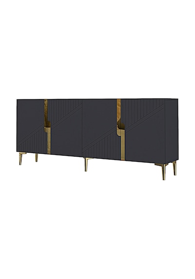 Ka1828ag Evva Konsol Ve Tv Sehpası Antrasit-gold 180cm Beyaz-gold