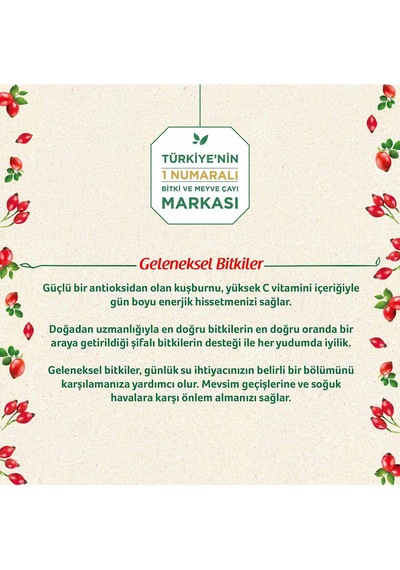 Doğadan Kuşburnu Meyve Poşet Çay 20'li 50 G