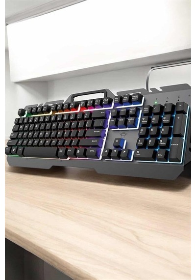 Q  Klavye  Rgb  Işıklı  Klavye  Ve  Mouse  Seti  Kablolu  Mouse  liş  -  Lisinya  Diğer