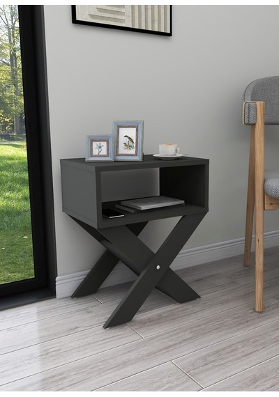 Enda Home X Ayaklı Dergilikli Başucu Komodin Yan Sehpa Yatak Yanı Sehpa