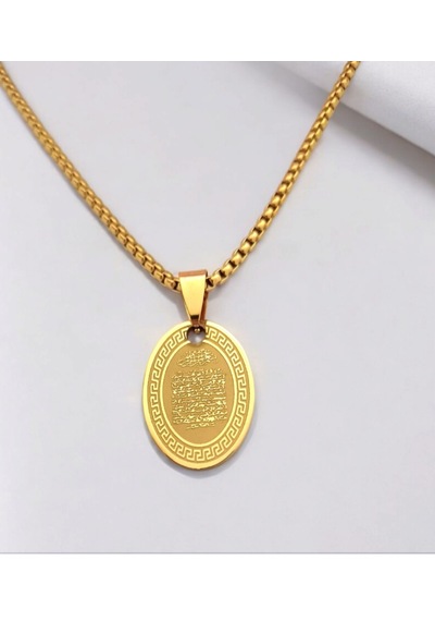 Unisex Nazar Duası Çelik Kolye 8754 Altın