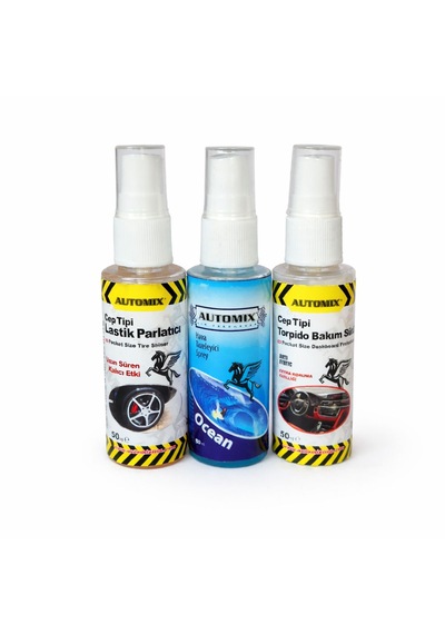 Automix Mini Bakım Seti Torpido Sütü, Parfüm, Lastik Parlatıcı 1 Set