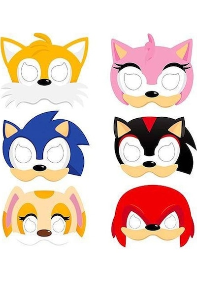 Sonic Boom Kağıt Maske 6 Adet