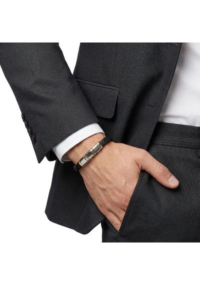 Moncuk Design Sarı-beyaz 316l Çelik Ve Tüp Örgü Erkek Deri Bileklik 33514b26d1 Altın - Çok Renkli