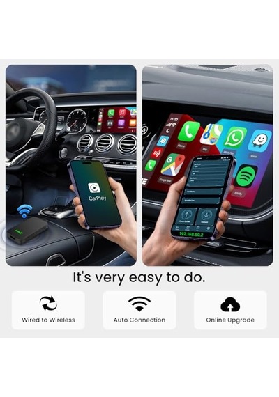 Adaptör Kablolu Carplay Kablosuza Dönüştürün Kablolardan Kurtulun