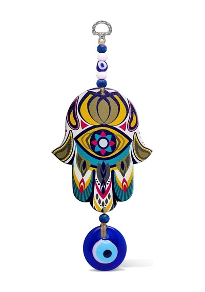 İlyasoğlu Hamsa Lazer Kesim Tahta Renkli Desenli Duvar Süsü Cam Nazarlık Sallantılı Tahta Model 3 26x10cm İlyasoğlu Hamsa Lazer Kesim Tahta Renkli Desenli Duvar Süsü Cam Nazarlık Sallantılı Tahta Model 3 26x10cm
