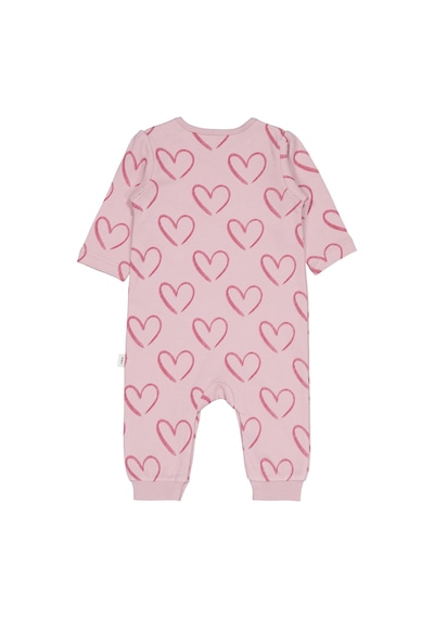 Civil Baby Tramlı Kalp Empirme 6-18 Ay Tulum - Pembe Pastel Pembe