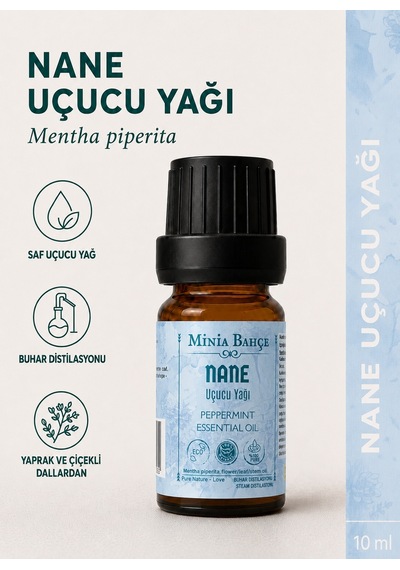 Minia Bahçe Bitki Ve Sanat Atölyesi Nane Uçucu Yağı Saf ve Katkısız Bitkisel Uçucu Yağ 10 ML