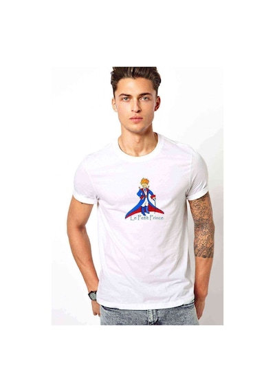 Le Petit Prince Baskılı Beyaz Erkek Tshirt
