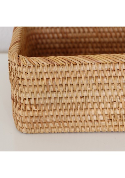Nur Rattan 36x27x12 Cm Saklama Kutusu & Dekoratif Sepet 3 Naturel