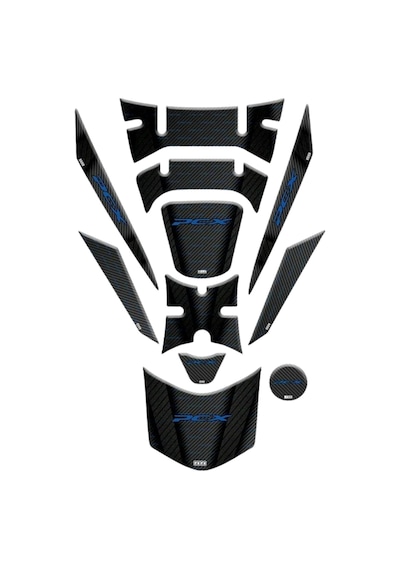 Honda Pcx 2018 - 2020 Uyumlu Tank Pad Set 008 Mavi