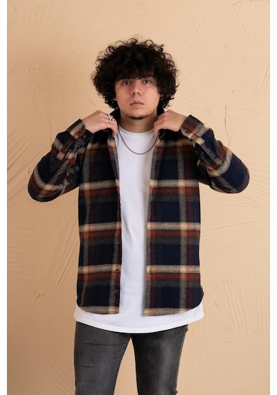 Mugi Slim Fit Ekoseli Erkek Oduncu Gömlek