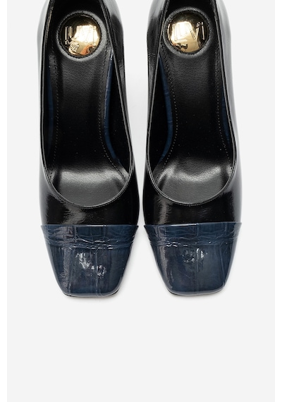 Luvi Shoes Bans Lacivert Siyah Kadın Topuklu Ayakkabı