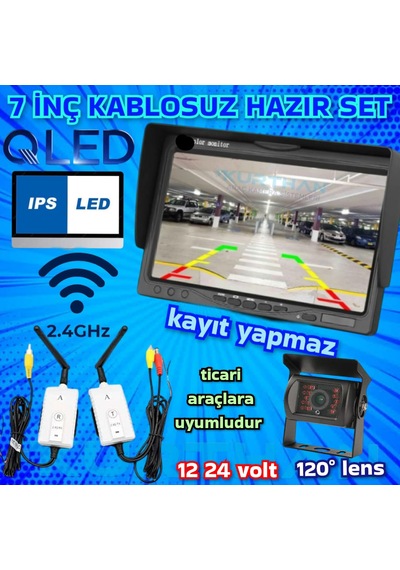 Kablosuz 7 İnç Monitör Metal Kasa Kamera Set Kayıt Yapmaz 12 24 V